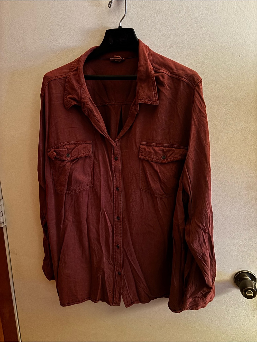 Ana Women’s Casual Button-Down Shirt in Rust